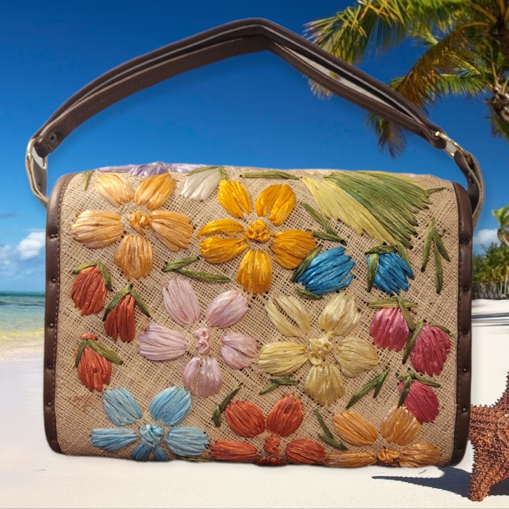 Vintage Raffia Handbag - Picture 2 of 7